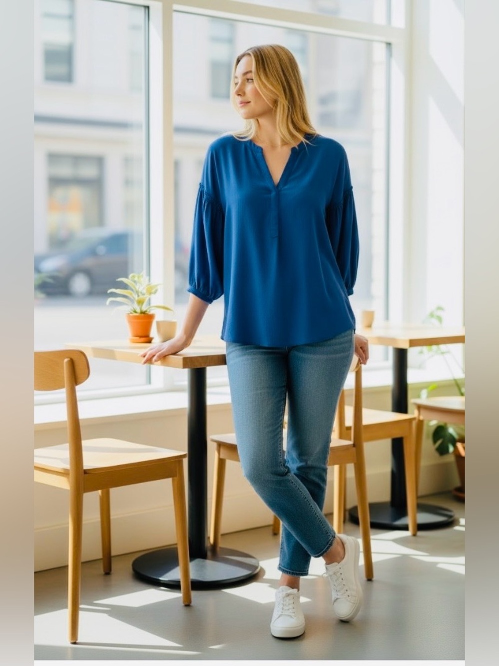 NYDJ Paulina Peasant Blouse
